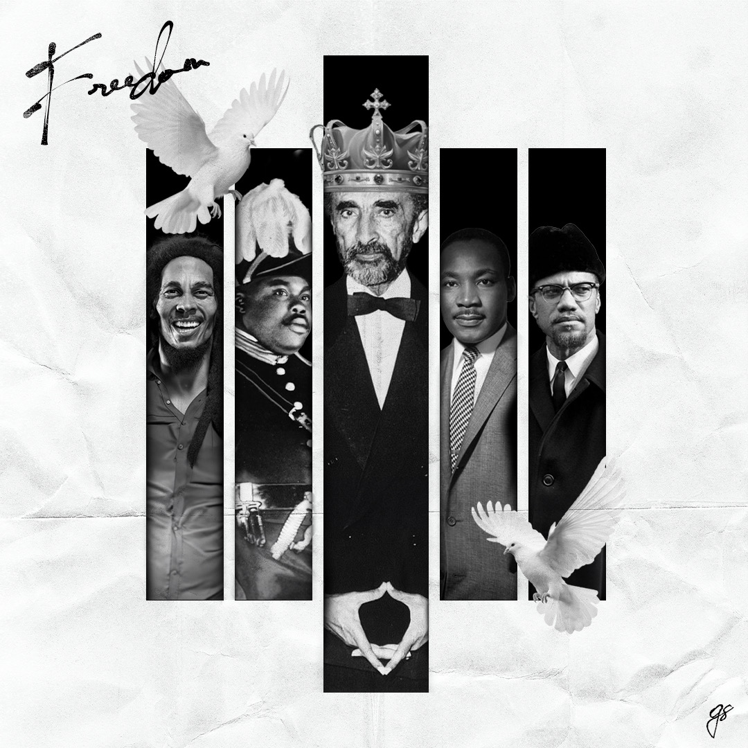 Freedom, cover concept developed in dialogue with YG Marley